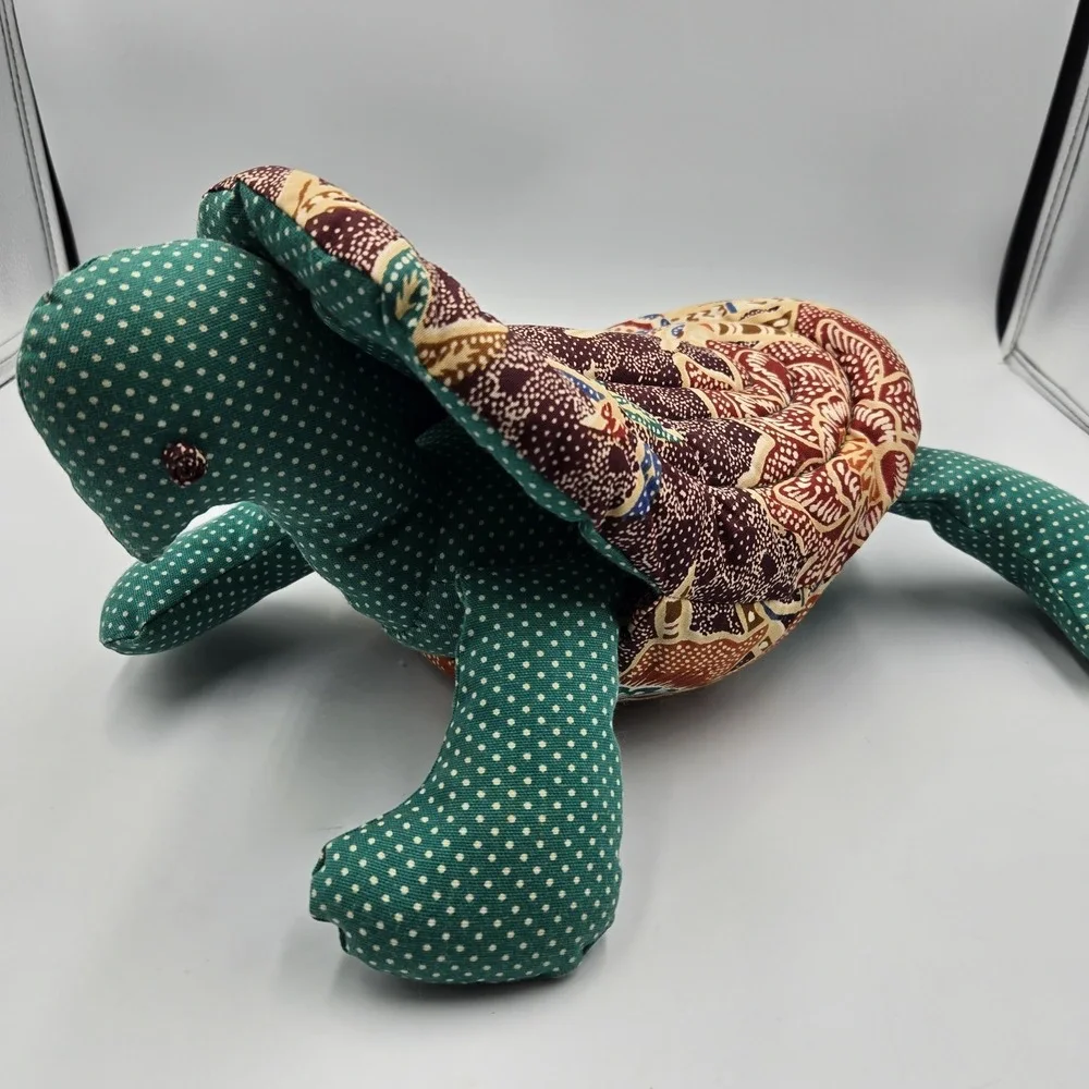 Vtg Handmade Sea Turtle Plush Toy Quilted Removable Shell‎ Cottagecore Country